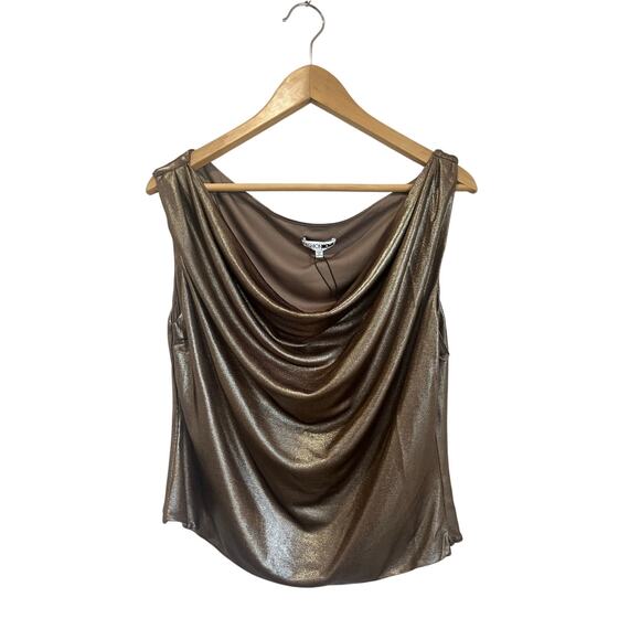 Fashion Nova Mina Metallic Gold Off Shoulder Top Y2K Party NWT Womens Sz 2X - Picture 3 of 10